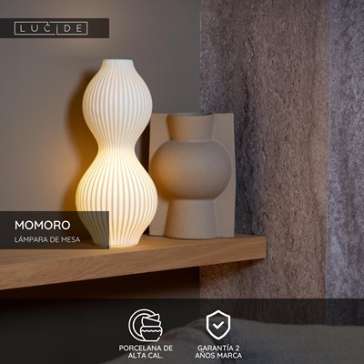 Lucide MOMORO - Lámpara de mesa - 1xE14 - Blanco